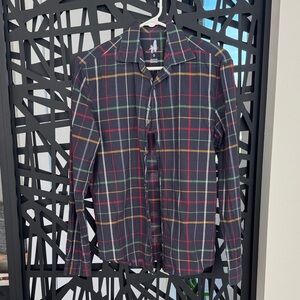 johnnie-O Men's Navy Plaid Button Down Shirt